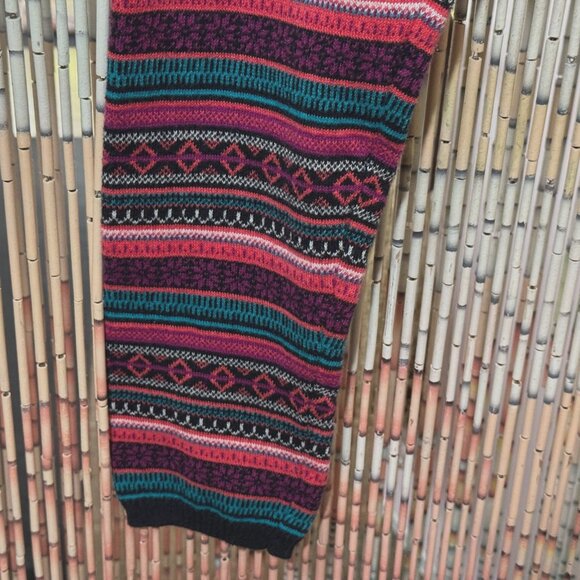 Mossimo Supply Co. Fair Isle Style Sweater Leggings, Pink/Green Geometric, L - Picture 9 of 11